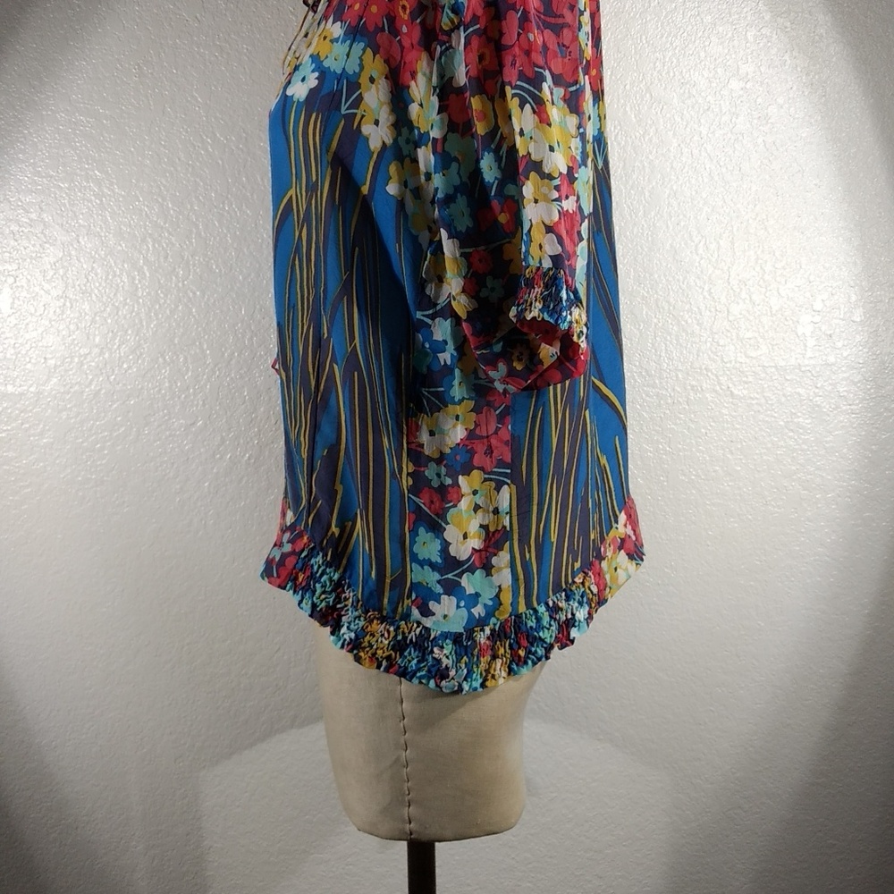 Johnny Was Muna Japanese Rayon Peasant Blouse M NWT - Picture 4 of 6